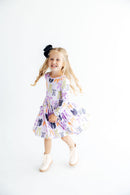 Tied with a Boo Lavender L/S Pocket Twirl Dress
