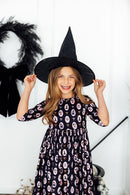 Hocus Pocus 3/4 Sleeve Pocket Twirl Dress