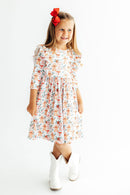Gingerbread Lane 3/4 Sleeve Ruffle Twirl Dress
