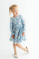 Nativity L/S Ruffle Hem Twirl Dress