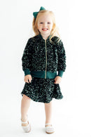Hunter Green Velvet Sequin Twirl Skort
