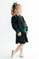 Hunter Green Velvet Sequin Twirl Skort