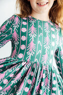 Christmas Treats L/S Ruffle Hem Twirl Dress