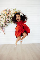 Pumpkin Spice 3/4 Sleeve Pocket Twirl Dress