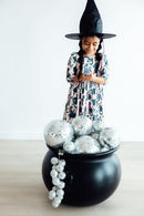 Hocus Purr-cus 3/4 Sleeve Pocket Twirl Dress