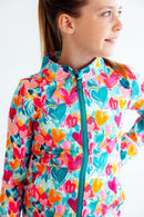 Heart Hustle Full-Zip Ruffle Active Jacket