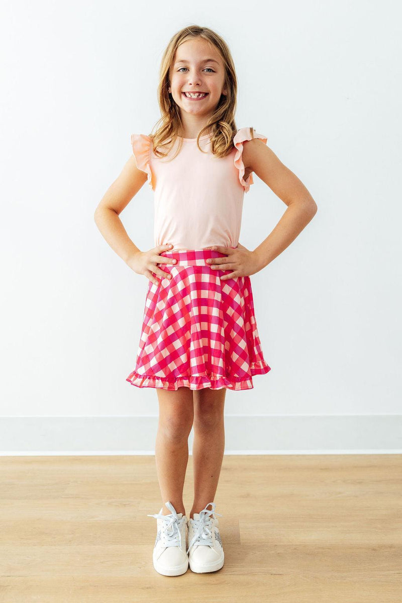 Peach S/S Ruffle Tee