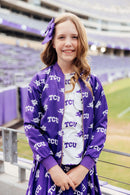 TCU Purple Frog Satin Jacket