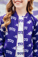 TCU Purple Frog Satin Jacket