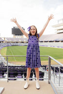 TCU Plaid Frog Flutter Twirl Dress