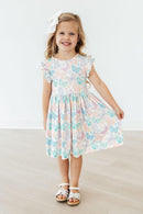 Fluttering Butterflies Flutter Sleeve Twirl Dress