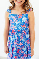 Coral Cove Ruffle Maxi Dress