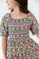 Beautiful Blossoms Smocked Ruffle Dress