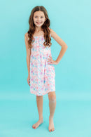 Mermaid Tails Ruffle Cross Back Dress