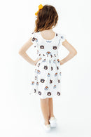 Auburn White Aubie Flutter Twirl Dress