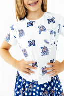 Montana State University White Bobcat Ruffle Pocket Tee