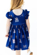 Montana State University Blue Bobcat Flutter Twirl Dress