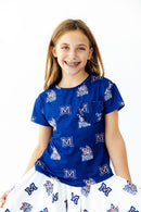 Montana State University Blue Bobcat Ruffle Pocket Tee