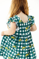 North Dakota State University Plaid Bison Flutter Twirl Dress