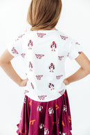 Virginia Tech White Hokie Ruffle Pocket Tee