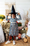 Plaid Pumpkins L/S Pocket Twirl Dress
