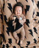 Lightning Bolt Fuzzy Blanket | Mocha
