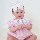 Smocked Pink Bunny Bubble