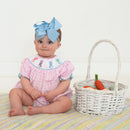 Smocked Pink Bunny Bubble