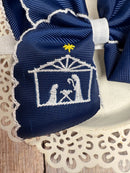Nativity Scene Embroidered Hair Bow Headband