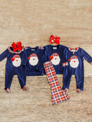 Navy Plaid Santa Boys Long Sleeve