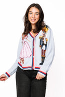 Queen of Sparkles Light Blue Sequin Nutcracker & Clara Cardigan – Adult