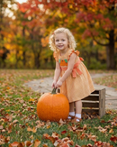 Orange Gingham Ruffle Pumpkin Bow Dress