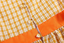 Orange Gingham Ruffle Pumpkin Bow Dress