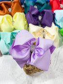 Oversize Rhinestone Hair Bows - Alligator Clip - 5.5"