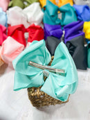 5.5" Oversize Rhinestone Center Knot Hair Bow | Alligator or French Clip