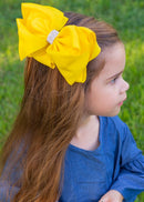 Oversize Rhinestone Hair Bows - Alligator Clip - 5.5"