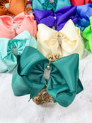 Oversize Rhinestone Hair Bows - Alligator Clip - 5.5"