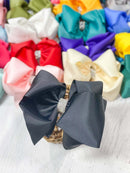 Oversize Rhinestone Hair Bows - French Clip - 5.5"