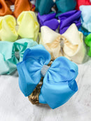 Oversize Rhinestone Hair Bows - Alligator Clip - 5.5"