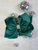 5.5" Oversize Rhinestone Center Knot Hair Bow | Alligator or French Clip