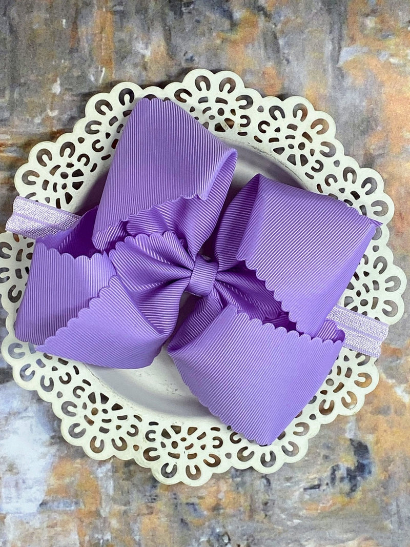 Oversize Scalloped Bow - Headband - 5.5"