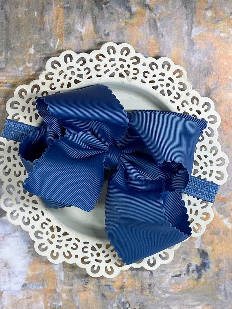 Oversize Scalloped Bow - Headband - 5.5"
