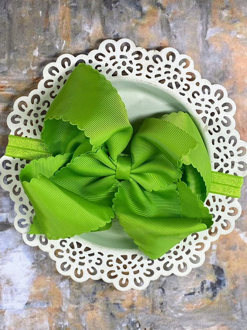 Oversize Scalloped Bow - Headband - 5.5"