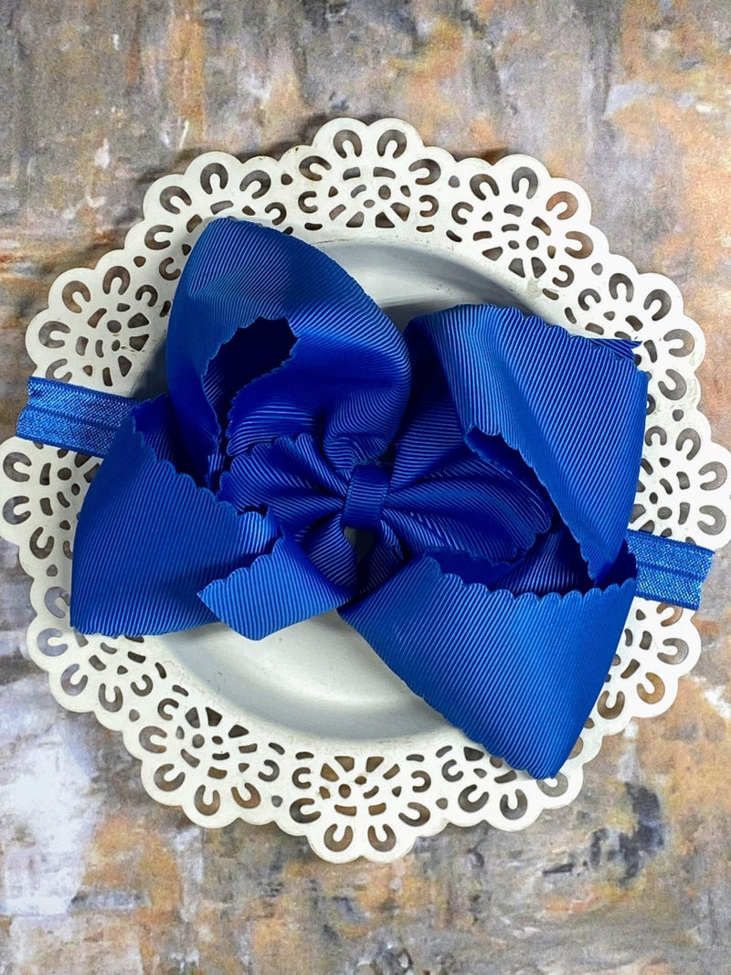 Oversize Scalloped Bow - Headband - 5.5"