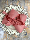 5.5" Oversize Scalloped Hair Bow | Clip or Headband