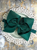 5.5" Oversize Scalloped Hair Bow | Clip or Headband
