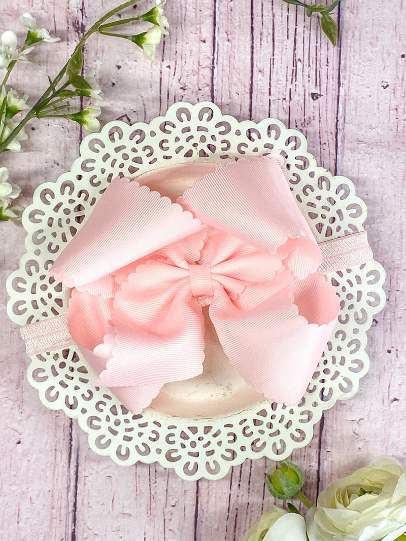 Oversize Scalloped Bow - Headband - 5.5"
