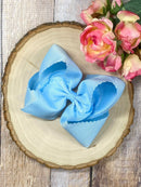 Oversize Scalloped Bows - Alligator Clip - 5.5"