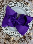 Oversize Scalloped Bows - Alligator Clip - 5.5"