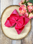 Oversize Scalloped Bows - Alligator Clip - 5.5"